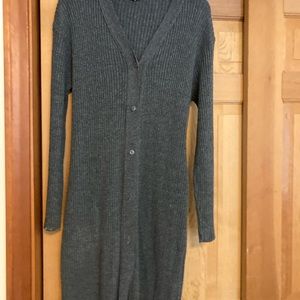 Tunic length cardigan